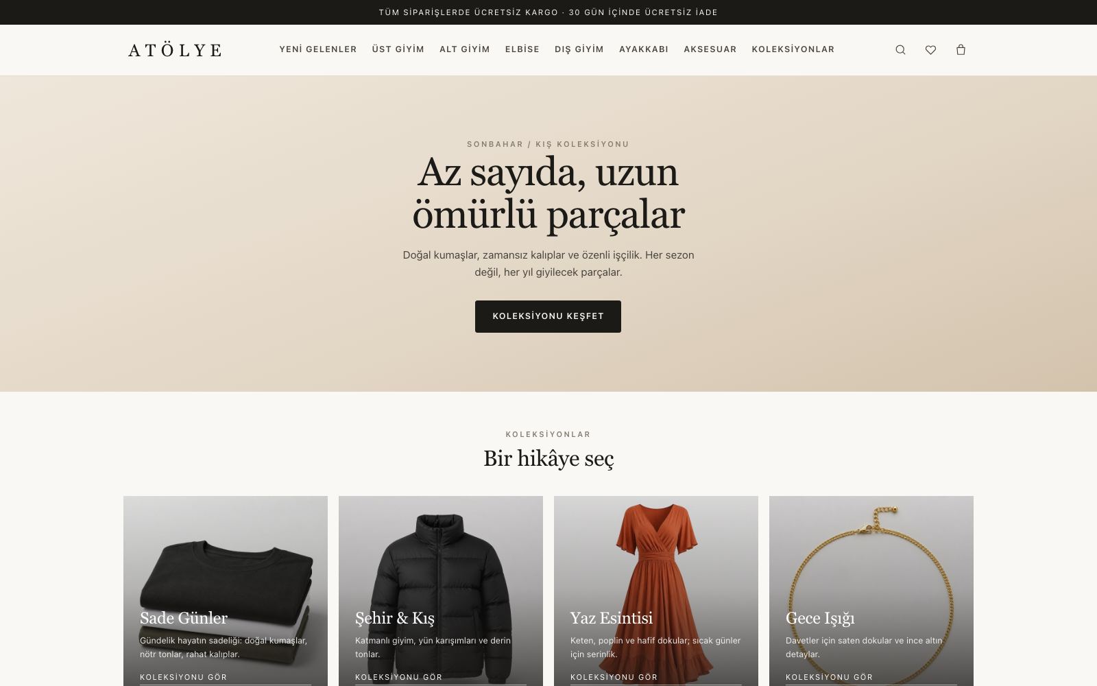 Moda Butik teması ekran görüntüsü