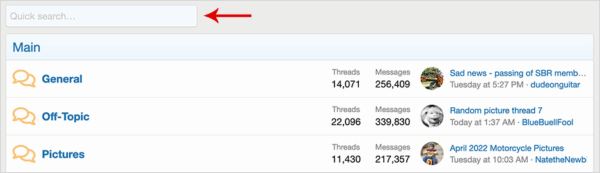 [AndyB] Quick search� XenForo