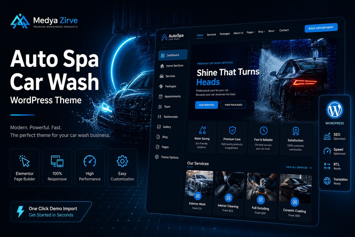 Auto Spa Car Wash WordPress Theme