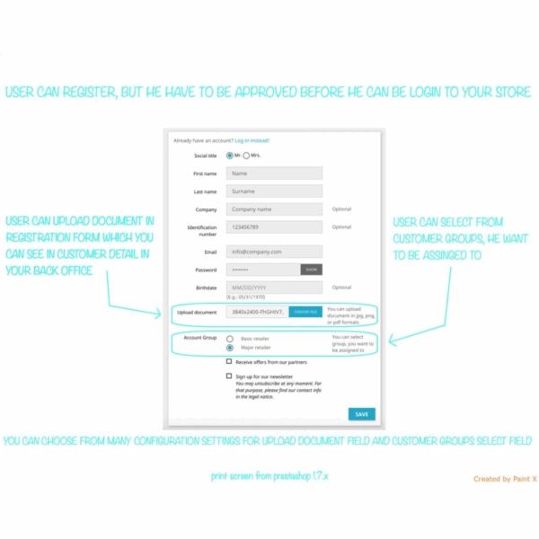 B2B Validate user registration, hide price for visitors PrestaShop