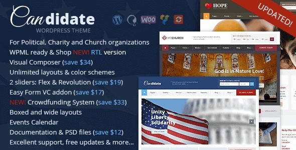 Candidate Political / Non-Profit / Church WordPress Theme