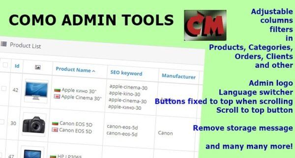 Como Admin tools OpenCart