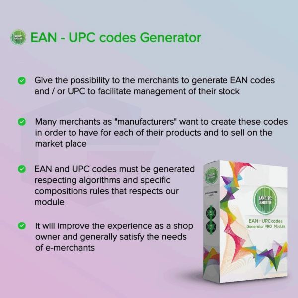 EAN UPC codes Generator PrestaShop