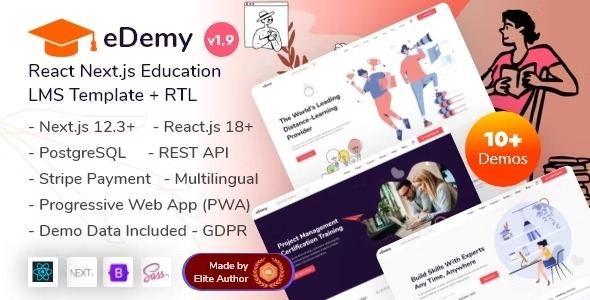 eDemy React Next.js LMS Education & Online Courses Theme 31 January 2023