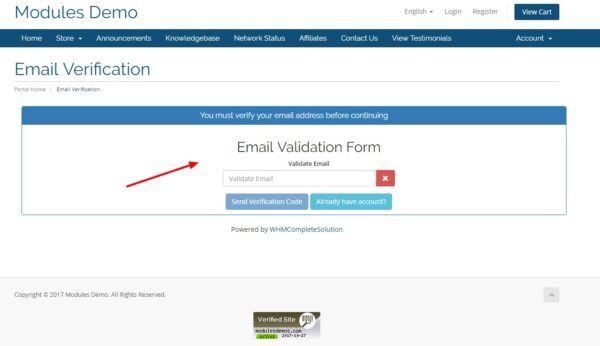 Email Verifier for WHMCS