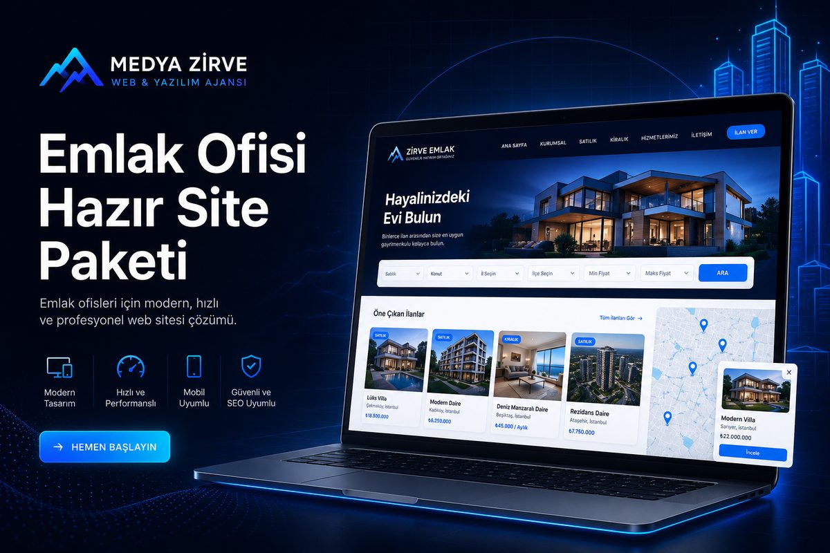 Emlak Ofisi Hazır Site Paketi