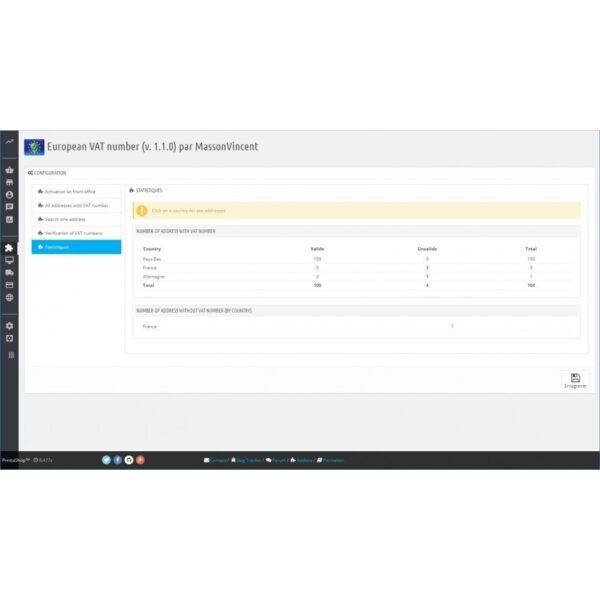 European VAT number PrestaShop