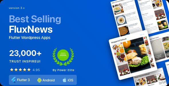 FluxNews Flutter mobile app for WordPress