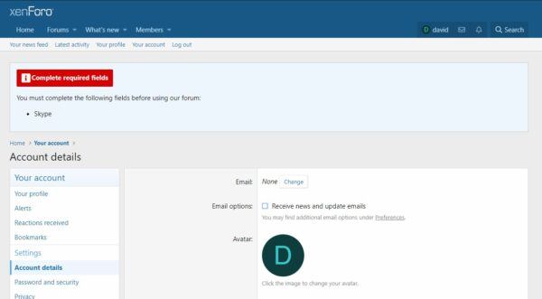 Force Custom User Field Completion after Registration or Login�� Xenforo