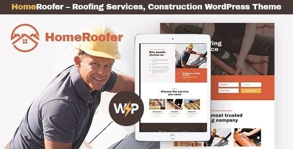 HomeRoofer Roofing Company Services & Construction WordPress Theme