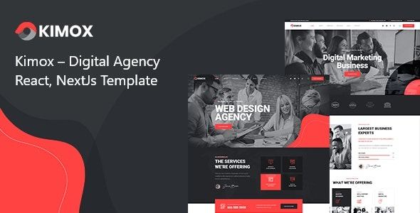 Kimox � Digital Agency React, NextJs Template 14 August 2023