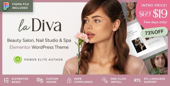 La Diva Beauty Salon & Spa WordPress Theme