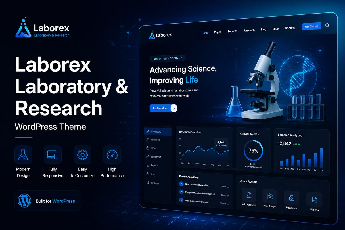 Laborex Laboratory & Research WordPress Theme