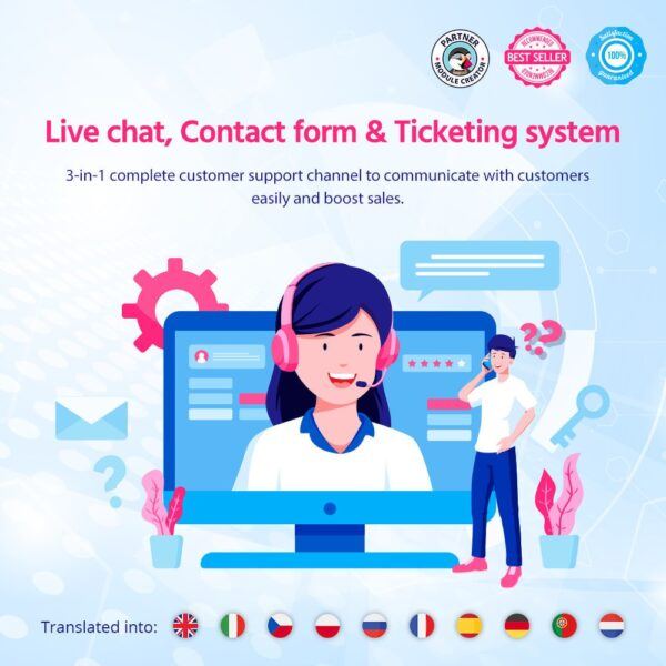 Live Chat, Contact form and Ticketing System PrestaShop