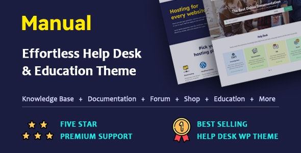 Manual Documentation, Knowledge Base & Education WordPress Theme