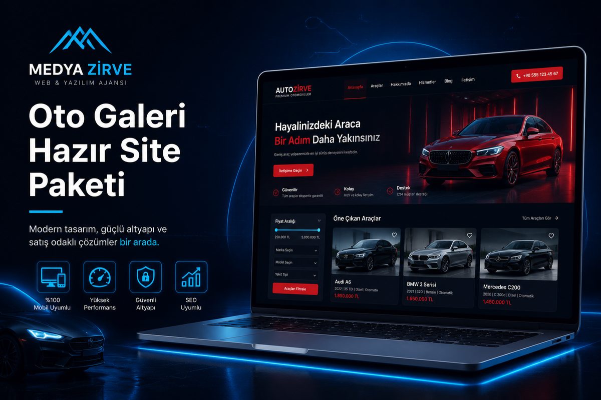 Oto Galeri Hazır Site Paketi