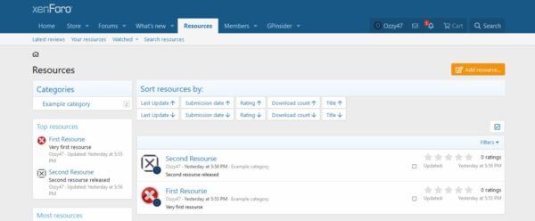 [OzzModz] XFRM: Filter Sort Buttons� Xenforo