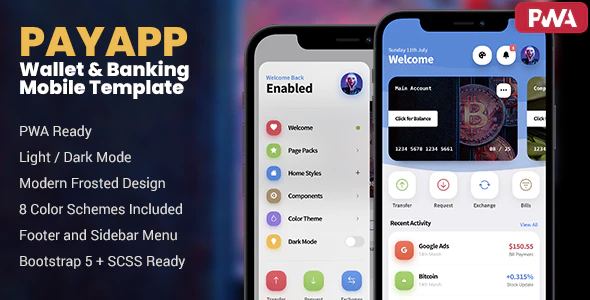 PayApp Wallet & Banking PWA Mobile Template