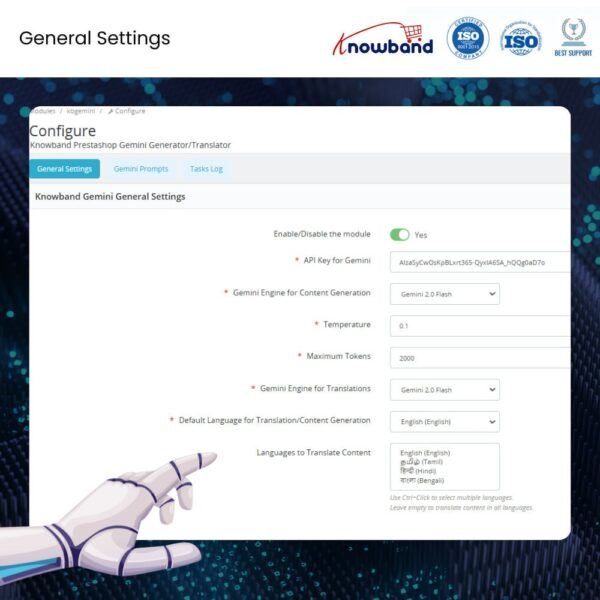 PrestaShop Prestashop Gemini AI Content Generator/Translator Addon