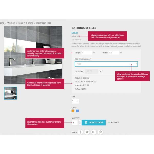 Product Area Packs Calculator� Module PrestaShop