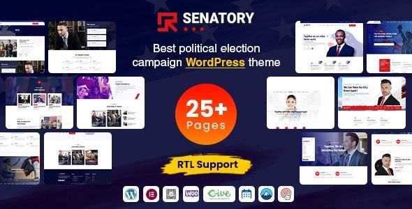 Senatory Political Candidate WordPress Theme