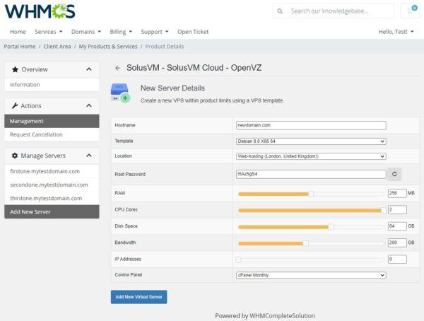 SolusVM Extended VPS For WHMCS