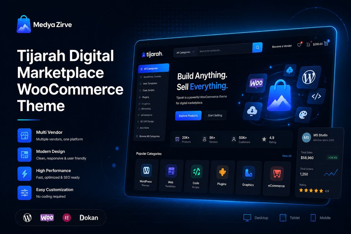 Tijarah Digital Marketplace WooCommerce Theme