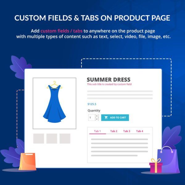 Custom fields & tabs on product page (PrestaShop