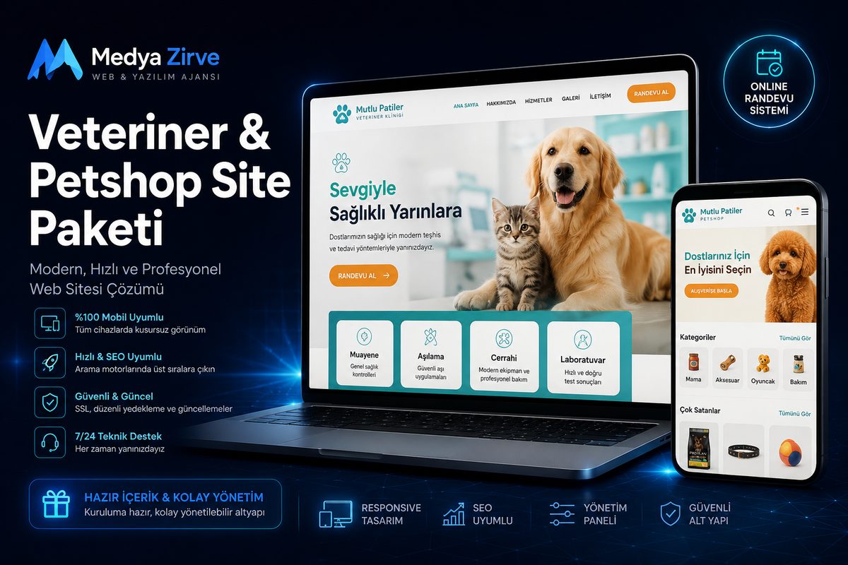 Veteriner & Petshop Site Paketi