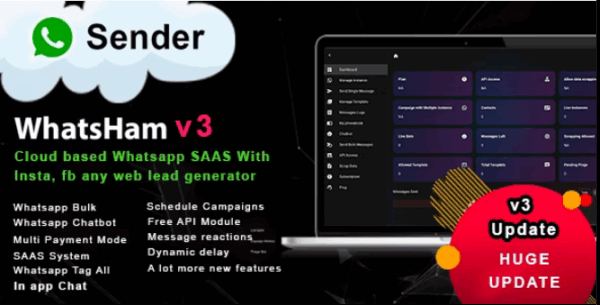 WhatsHam Cloud based WhatsApp SASS System with Lead Generator