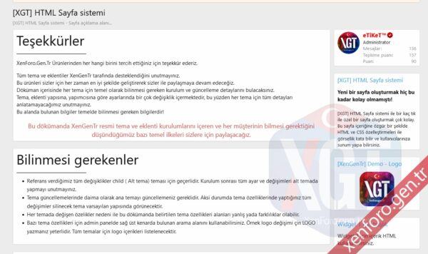 [XenGenTr] HTML Sayfa sistemi� Xenforo