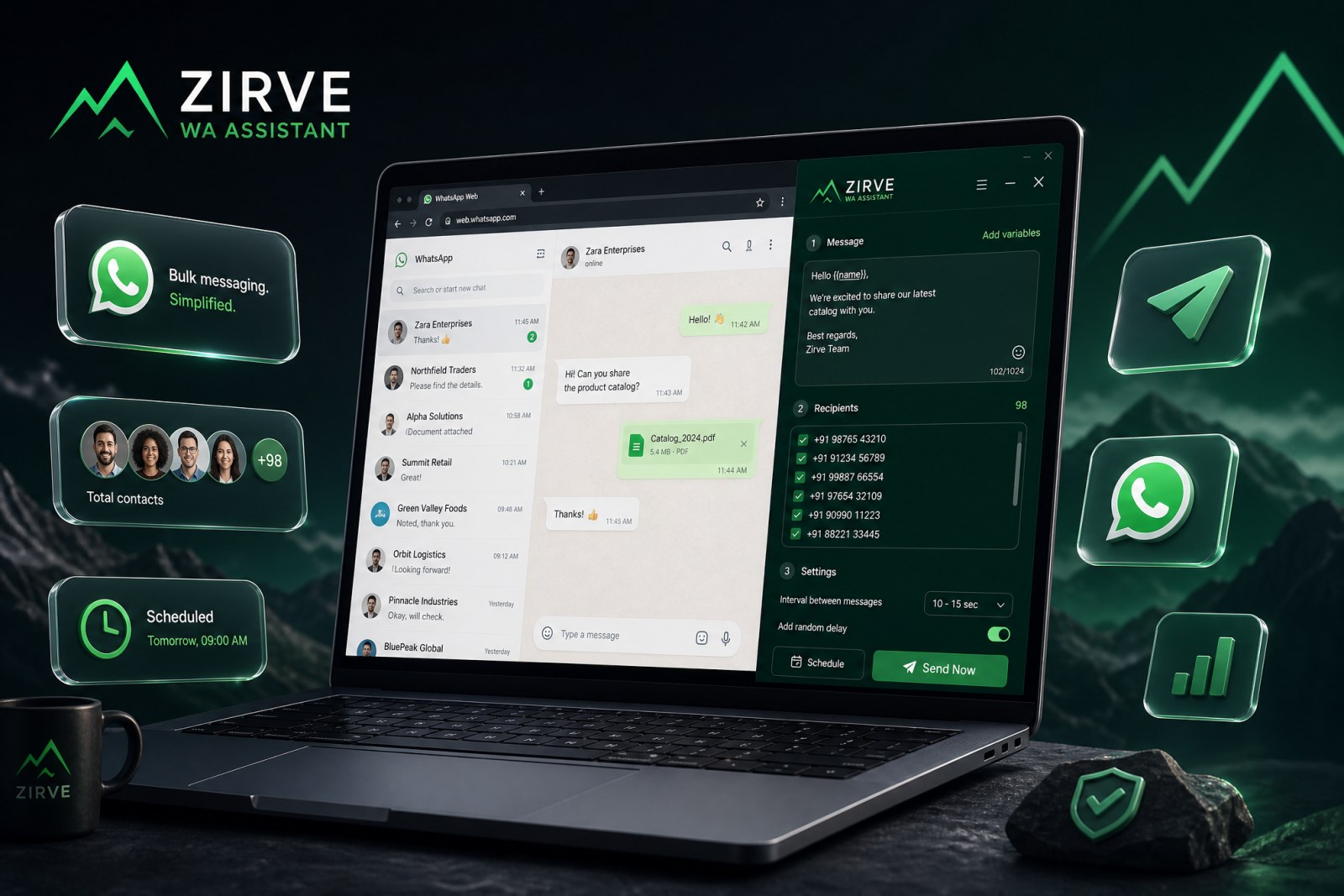 Zirve WA Assistant — WhatsApp Toplu Mesaj Eklentisi
